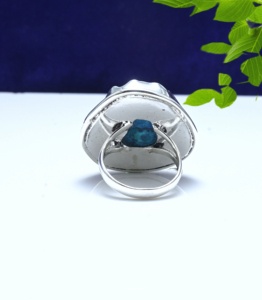 Natural Blue Druzy 925 Sterling <b>Silver</b> <b>Ring</b> | Handmade Sparkling Druzy Gemstone <b>Statement</b> <b>Ring</b> | Boho Jewelry for Women - Product Image 2