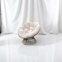 Chaise pivotante en poly rotin résistante aux intempéries et au design moderne Coussin de chaise pivotante de jardin avec cadre en aluminium Meubles de patio extérieur
