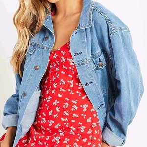 Chaquetas Vaqueras Personalizadas para Mujer con Bordado Floral en Toda la Superficie, Transpirables, con Patrón Sólido para la Temporada de Otoño - Product Image 2