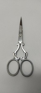 Stainless Steel Left-Handed Trimming Scissors for Men's <b>Beard</b> & Mustache <b>Care</b>-Sharp Blade Ceramic Handle (Silver) - Product Image 2