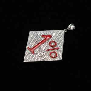 Collar de Hombre con Colgante Personalizado Estilo Hip Hop, Logotipo con Incrustaciones de Moissanita, Plata de Ley 925, Diseño Moderno - Product Image 1