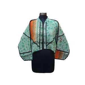 Chaqueta Kantha Tradicional Hecha a Mano, Diseño Vintage, Ecológica, 100% Algodón Puro, Kimono para Mujer, Ropa de Playa, Primavera - Product Image 1