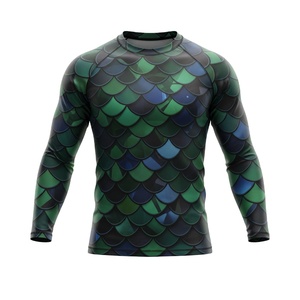 Custom Sublimation Breathable Men's <b>Surf</b> Rash Guard Long Sleeve UV Protection Swimwear - Product Image 1