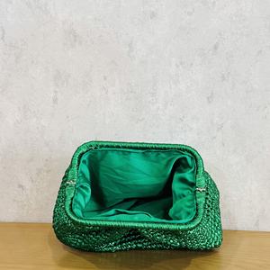 Pleine taille S/M/L artisanat vert métallisé embrayage sacs à main femmes vacances sac Logo personnalisé/couleurs/taille - Product Image 6
