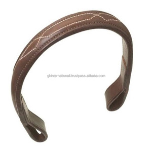 Bande de front de cheval de luxe en cuir véritable noir marron ou beige avec coutures fantaisie et rembourrage de vache Softy bande de front de créateur cousue - Product Image 6
