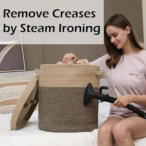 Panier de rangement tissé beige et noir pour vêtements, papier toilette, paniers décoratifs pour étagères, organisateur de salon, exportateur en gros, vente en vrac - Product Image 3