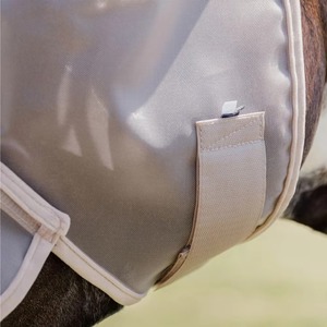 Masque anti-mouches en cuir véritable pour chevaux, protection estivale, maille respirante, protection UV, design doux pour les oreilles et le nez, pour l'équitation - Product Image 5