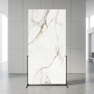 Angelo White Carreaux de pierre frittée haute brillance 1600x3200mm Marbre moderne pour extérieur Route Sous-sol Jardin Escalier pour murs - Product Image 5