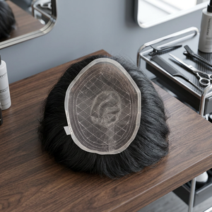 Perruque de prothèse capillaire Taz Hair BD de haute qualité, en cheveux humains indiens vierges Remy, ondulations naturelles et profondes, imperméable, avec bonnet en dentelle intégrale - Product Image 1