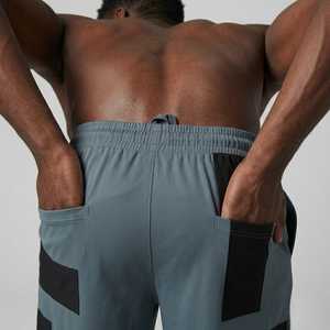 <b>Men</b> Summer Casual Sports <b>Shorts</b> <b>Patch</b> Design Breathable Lightweight Gym Workout Running Training Elastic Waist Drawstring Loose - Product Image 3