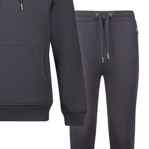 Conjunto de Dos Piezas, Sudadera con Capucha Extra Grande y Pantalones Deportivos Personalizados de Felpa para Hombre, 100% Algodón, Diseño Sólido Estampado de Invierno - Product Image 4