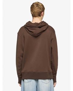 Men's Brown Hooded Sweatshirt Regular Fit Cotton French Terry Casual Pocket Long Sleeve Autumn Wear - Product Image 3