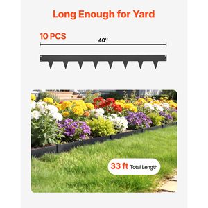 Confezione da 10 Bordure per Giardino in Acciaio Zincato da 40 x 4,5 Pollici con 11 Clip di Montaggio, Resistenti per Paesaggistica - Product Image 4