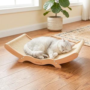 Cama Rascador Extra Grande para Gatos con Almohadilla de Sisal Natural, Cama de Madera para Gatos, Hamaca para Gatos de Interior, Rascador Resistente - Product Image 6