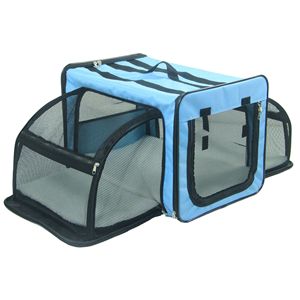 Dual Expandable Wire <b>Folding</b> Lightweight Capacious Collapsible Travel Pet Dog <b>Crate</b> - Product Image 1