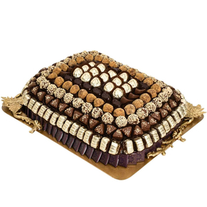 Classic <b>Gold</b> Metal Chocolate <b>Tray</b> With Designer Handle Chocolates Decorative <b>Serving</b> <b>Tray</b> For Events Manufacturer Direct Supply - Product Image 3