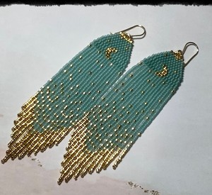 Pendientes Bohemios Creativos Hechos a Mano con Cuentas de Semillas para Mujer, con Diseño de Pintura de Paisaje y Borlas Colgantes, Suministros de Abalorios - Product Image 2