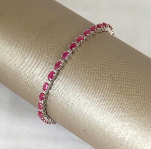 Natural <b>Ruby</b> 925 Sterling Silver Gold Plated Luxury Charm <b>Bracelet</b> Handmade July Birthstone Jewelry Gift for Women - Product Image 1