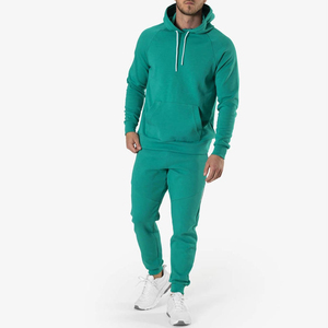 Survêtement à capuche vert émeraude écologique pour homme, couleur unie, avec cordon de serrage, décontracté, pour l'automne - Product Image 3