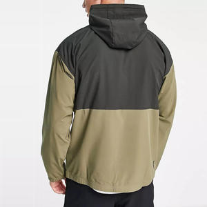 <b>Men</b> Winter Color Block Stand <b>Half</b> <b>Zip</b> Windbreaker <b>Jacket</b> Waterproof Windproof Hooded Anorak Outerwear for Outdoor Training - Product Image 2