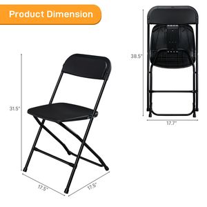 Collezione Classica da Giardino: Set di 6 Sedie Pieghevoli in Plastica Nera con Stampaggio a Iniezione - Product Image 2
