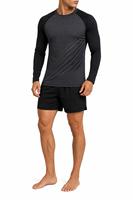 Haut de bain à manches longues pour hommes, anti-UV UPF50+, respirant, en polyester, à blocs de couleur, séchage rapide, pour sports de plein air, vente en gros