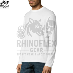 Camiseta de Manga Larga Lisa para Hombre, Diseño Sencillo, Venta al por Mayor, Ropa Masculina de Alta Calidad, Cuello Redondo, Servicio OEM - Product Image 6