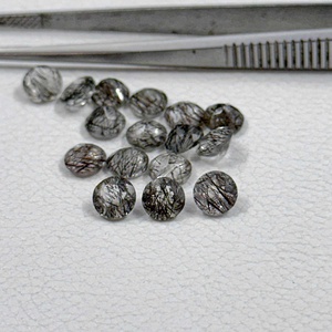 หินควอตซ์เจียระไนเหลี่ยมเพชรพลอยธรรมชาติสีดำขนาด6มม. เกรด AAA - Product Image 5