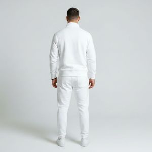 Ensemble de survêtements décontractés personnalisés pour hommes, en coton 100% réversible, avec fermeture éclair, pour l'entraînement et le jogging, confortables, deux pièces, pour l'hiver - Product Image 2