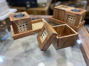 Nuevo juego de quemador de incienso hecho a mano de madera y ratán, juego completo de quemador de Bhakhoor con caja a un precio muy económico. - Product Image 2