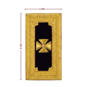 Epaulette de Hombro para Abrigo Masónico de los Caballeros Templarios, Bordado en Hilo Dorado y Negro, Estilo Antiguo Gran Comandante - Product Image 5