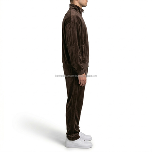Conjunto de Sudadera con Capucha y Pantalones de Terciopelo para Hombre, Marca Privada, Logotipo Personalizado, Estilo Urbano, Fabricante al por Mayor - Product Image 3