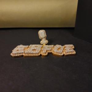 Collar Hip Hop con Colgante de Letra Personalizada con Diamantes Helados, Chapado en Rodio Certificado de Lujo, Chapado en Oro de 18K, Moissanita 925 - Product Image 3