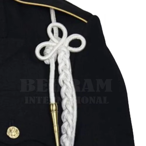 Top Quality Aiguillettes Shoulder Cords Silver Color With Metal Tips Uniform Accessories Ceremonial Dress Lanyard Garment Use - Product Image 5