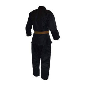 Kimono de BJJ Negro Unisex para Adultos, 100% Algodón, Duradero, Corte Regular, Estilo Liso Teñido, Ropa de Artes Marciales - Product Image 2
