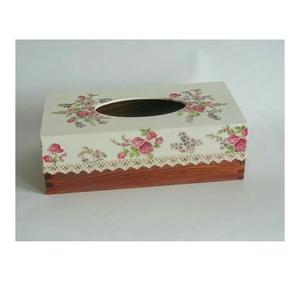 Boîte à mouchoirs décorative en bois imprimé sur mesure avec motif texturé artistique, qualité export - Product Image 6