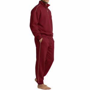 Conjunto de chándal de dos piezas para hombre con cremallera de un cuarto, estilo oversize, precio al por mayor OEM - Product Image 2