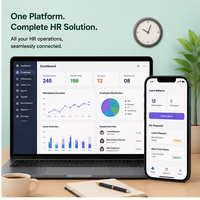 Plataforma HRMS SaaS, Aplicación Móvil, Sistema de Gestión de Recursos Humanos, Control de Asistencia de Empleados Integrado, Análisis de Nómina