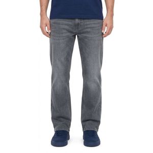 Pantalon en jean gris anthracite à tissage chiné, en coton filé à anneaux, texture résistante et riche, taille classique, pour le quotidien en ville - Product Image 2