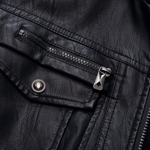 Mens Genuine <b>Leather</b> <b>Jacket</b> Classic Motorcycle Biker Outerwear with Front Zip Closure and Premium Finish - Product Image 5