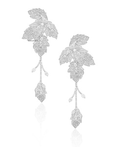Boucles d'oreilles en or blanc avec diamants de laboratoire marquise et ronds, bijoux de mariage naturels pour femmes, or 10K 14K 18K, argent 925 935 - Product Image 3