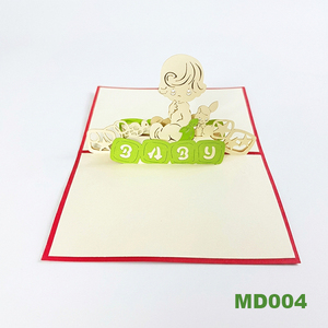 Tarjeta de Invitación para Bautizo de Bebé Recién Nacido, Tarjeta de Felicitación 3D Pop-up, Manualidades de Papel Hechas a Mano, Impresión Offset, Día de la Madre - Product Image 5