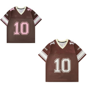 Camiseta Deportiva Personalizada de Fútbol con Malla Marrón, Cuello en V, Unisex, Transpirable, Uniforme de Equipo de Entrenamiento, OEM, ODM, Venta al Por Mayor - Product Image 1