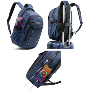 Modern Unisex Nylon Laptop <b>Backpack</b> with USB Port and Zipper Closure 20-39L Capacity for Work Travel - Product Image 4