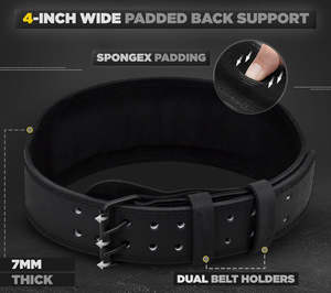 เข็มขัดยกน้ำหนักหนังแท้แบบปรับได้ ระบายอากาศได้ดี น้ำหนักเบา ทนทาน - Product Image 6