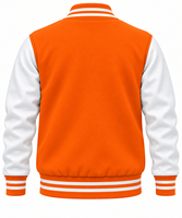 Veste bomber d'hiver personnalisée OEM avec logo brodé en chenille, manches en cuir, veste varsity pour homme