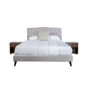 Letto Imbottito King Size con 2 Comodini, Elegante Set di Mobili Imbottiti - Product Image 1