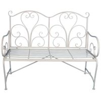Nouvel Arrivage Banc de Jardin Double en Métal Style Victorien Moderne pour Villa, Patio, Extérieur, Parc, Hôtel avec Dossier