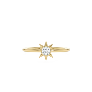 <b>Fine</b> <b>Ring</b> 10K 14K Solid Gold Round Lab Diamond <b>Ring</b> Starburst <b>Ring</b> Minimalist Sunburst Engagement <b>Ring</b> Dainty Celestial Jewelry - Product Image 1