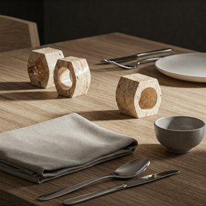 Anillos de Servilleta de Travertino de Lujo para Bodas, Uso en Hoteles y Restaurantes, Diseños Personalizados, Ecológicos, Modernos y Elegantes, a Bajo Precio de Mercado - Product Image 1